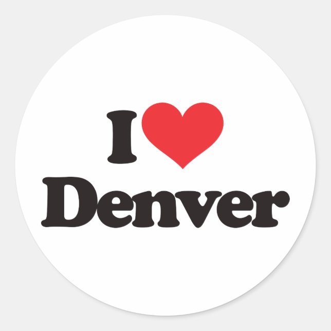 I Liebe Denver Runder Aufkleber (Vorderseite)