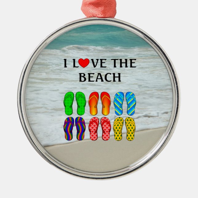 I Liebe der Beach Metal Ornament (Vorne)