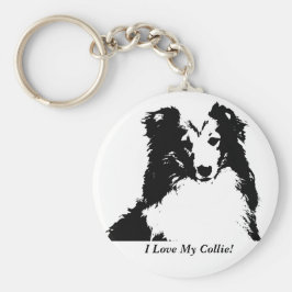 I Liebe der benutzerdefinierten Collie-Schlüsselke Schlüsselanhänger