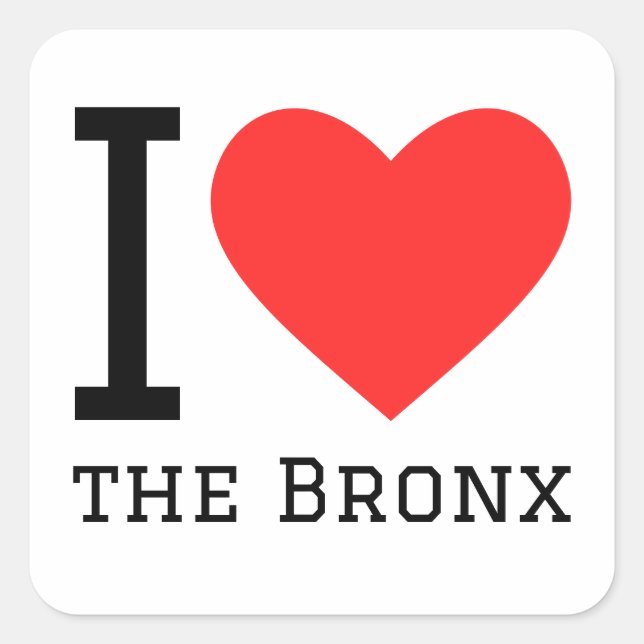 I Liebe der Bronx Quadratischer Aufkleber (Vorderseite)