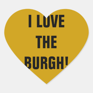 I LIEBE DER BURGH! Herz-Aufkleber
