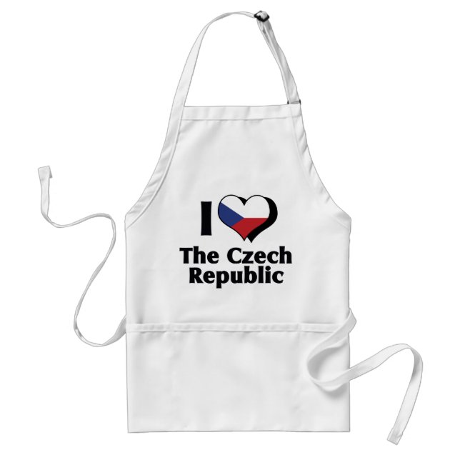 I Liebe der Flagge der Tschechischen Republik Schürze (Vorne)