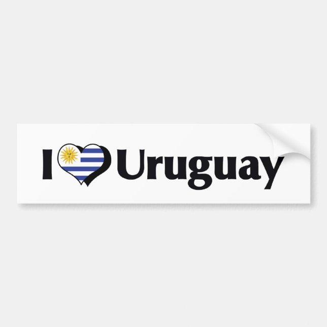 I Liebe der Flagge Uruguays Autoaufkleber (Vorne)