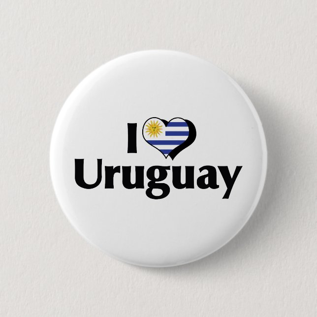I Liebe der Flagge Uruguays Button (Vorderseite)
