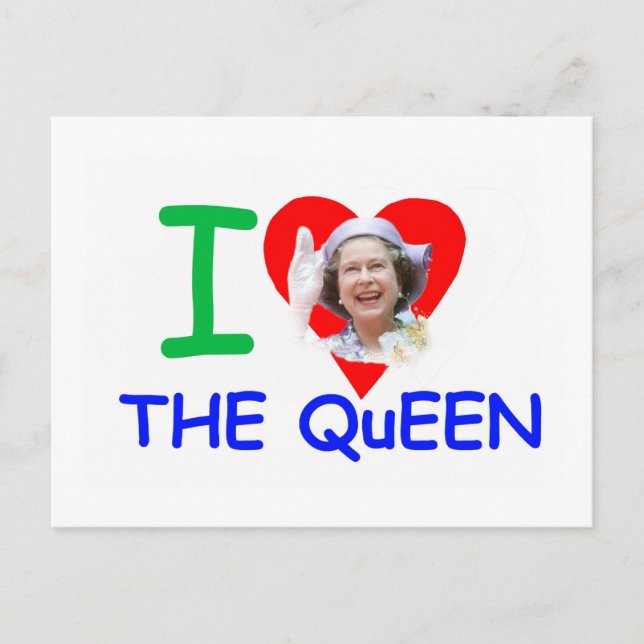 I Liebe der Königin - Königin Elisabeth II Postkarte (Vorderseite)