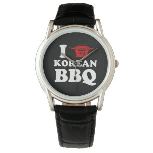 I Liebe der koreanischen GRILLEN (고 기 이) Armbanduhr