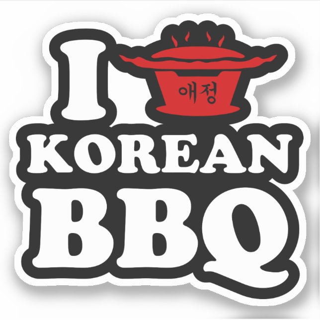 I Liebe der koreanischen GRILLEN (고 기 이) Aufkleber (Vorderseite)