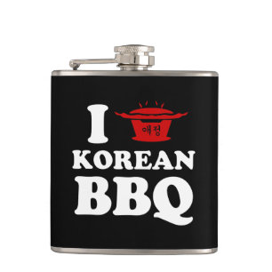 I Liebe der koreanischen GRILLEN (고 기 이) Flachmann
