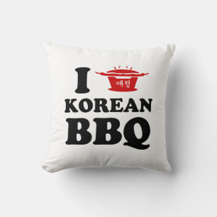 I Liebe der koreanischen GRILLEN (고 기 이) Kissen