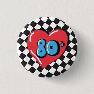 I Liebe der Retro-Taste 1980 des 80er Button Abzei