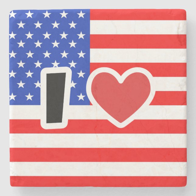 I Liebe der USA Steinuntersetzer (Vorderseite)
