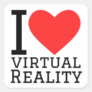 I Liebe der virtuellen Realität Quadratischer Aufkleber