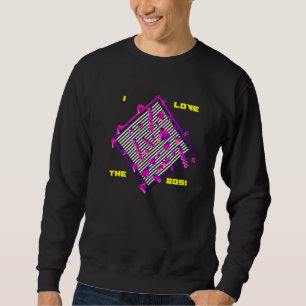 I Liebe des 80er Abstrakt geometrisches Musterkost Sweatshirt