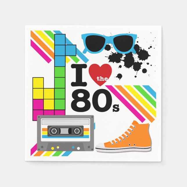 I. Liebe des 80er Paper Napkins Serviette (Vorderseite)