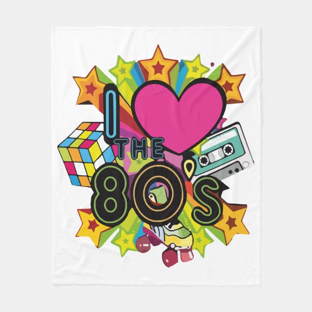 i Liebe des 80ers Fleecedecke (Vorderseite)