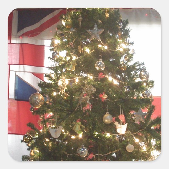 I Liebe des britischen Holiday Special Event Ar Quadratischer Aufkleber (Vorderseite)