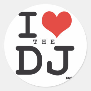 I Liebe des DJ Runder Aufkleber