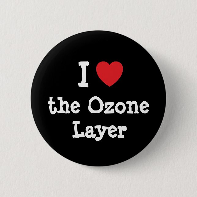 I Liebe des Ozonschicht-Herzens personalisiert Button (Vorderseite)
