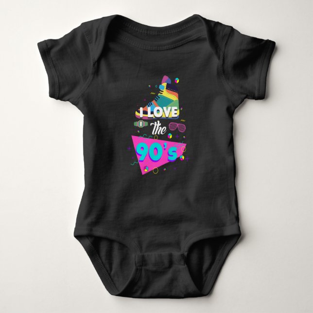 I Liebe des Retro-Outfits der 90er Jahre Baby Strampler (Vorderseite)