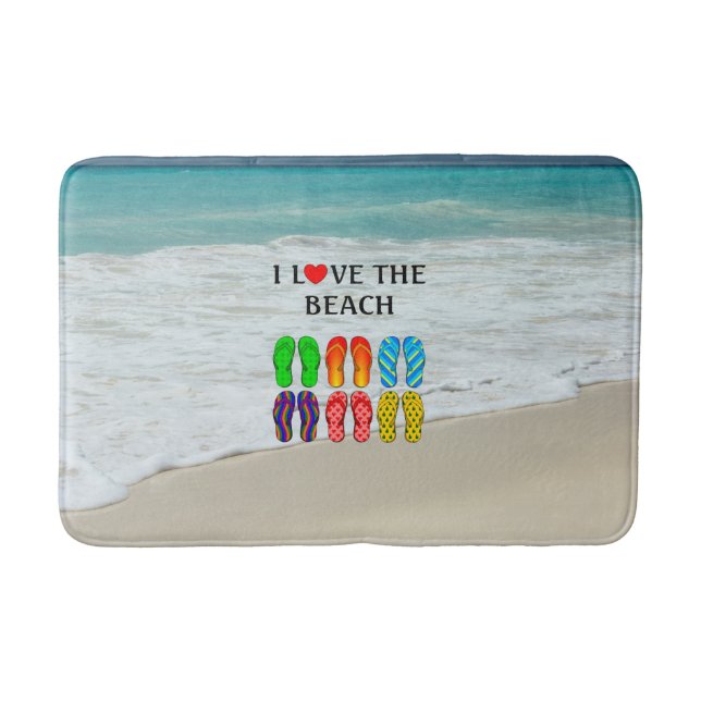 I Liebe des Strandes, beliebtes Design Badematte (Vorderseite)