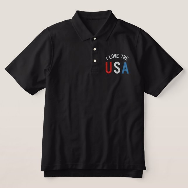 I Liebe des US Classic Polo Shirts (Design Vorderseite)
