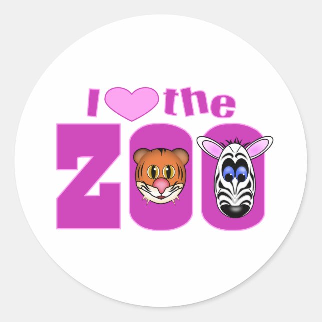 I Liebe des Zoos Runder Aufkleber (Vorderseite)