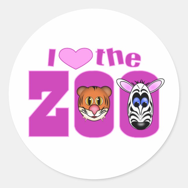 I Liebe des Zoos Runder Aufkleber (Vorderseite)