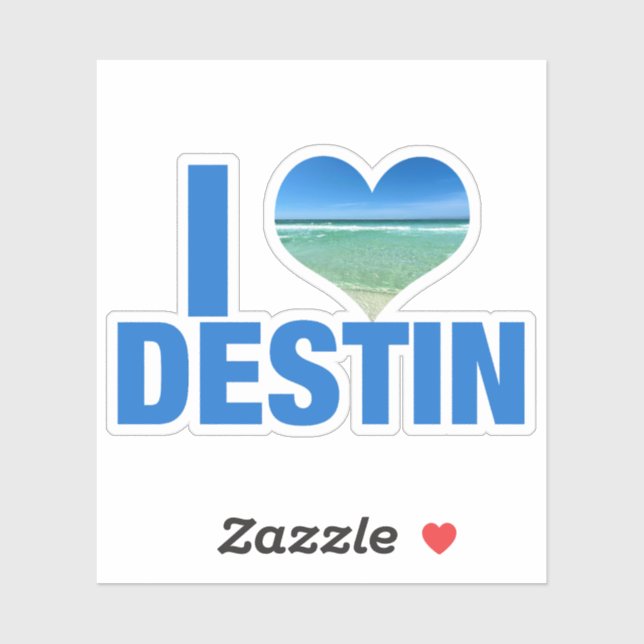 I Liebe Destin Florida Beach Aufkleber (Blatt)
