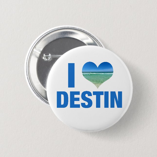 I Liebe Destin Florida Niedlich Beach Button (Vorne & Hinten)