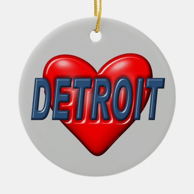 I Liebe Detroit Keramik Ornament (Vorne)