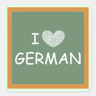 I Liebe Deutsch Quadratischer Aufkleber