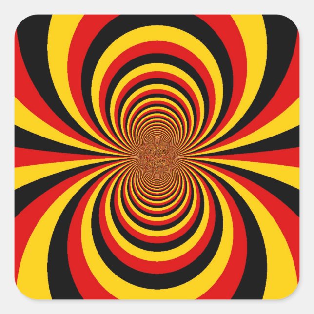 I Liebe Deutsche Druckgrafik Quadratischer Aufkleber (Vorderseite)