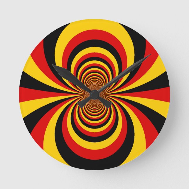 I Liebe Deutsche Druckgrafik Runde Wanduhr (Vorderseite)