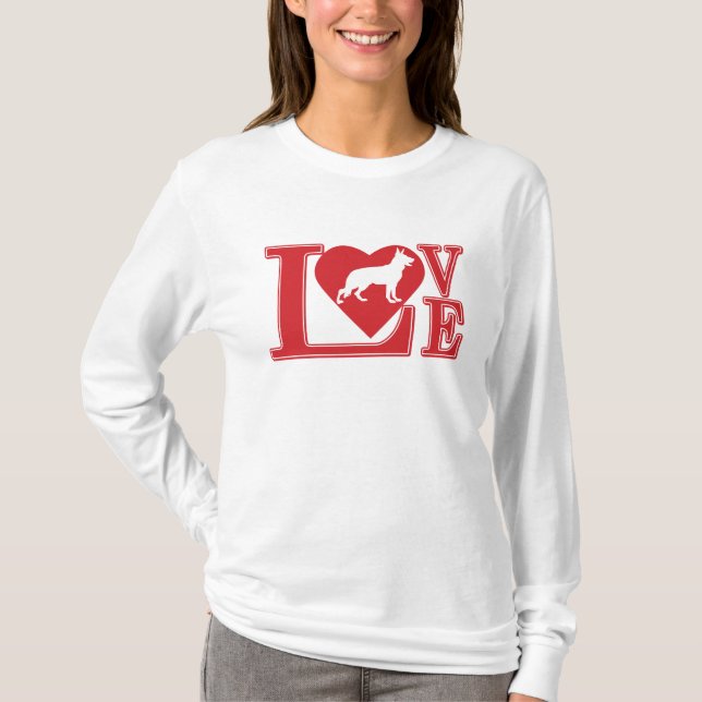 I Liebe Deutscher Hirten T-Shirt (Vorderseite)