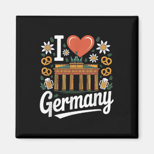 I Liebe Deutschland Bratwurst Bretzel Beer Magnet