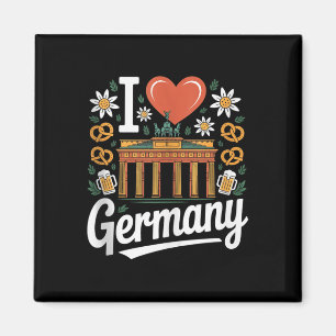 I Liebe Deutschland Bratwurst Bretzel Beer Top Magnet