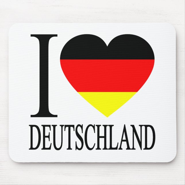 I Liebe Deutschland Deutsches Flaggenherz Mousepad (Vorne)