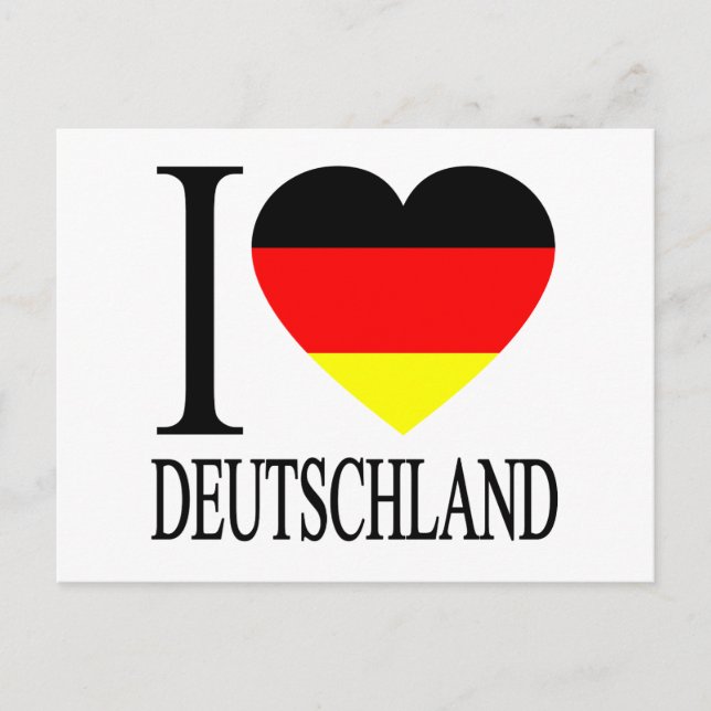 I Liebe Deutschland Deutsches Flaggenherz Postkarte (Vorderseite)