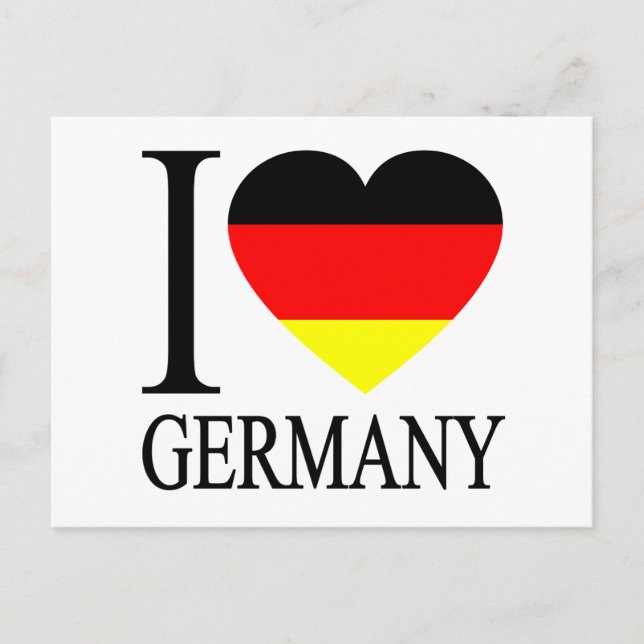 I Liebe Deutschland Deutsches Flaggenherz Postkarte (Vorderseite)