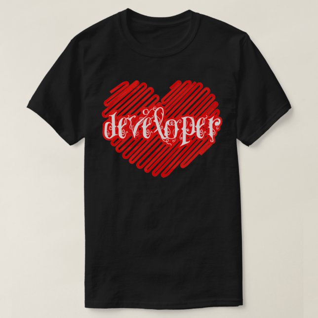 I Liebe Developer Heart T-Shirt (Design vorne)