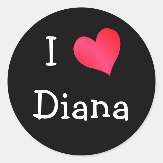I Liebe Diana Runder Aufkleber (Vorderseite)