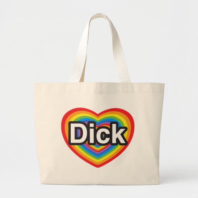 I Liebe Dick. Liebe I Sie Dick. Herz Jumbo Stoffbeutel (Vorne)