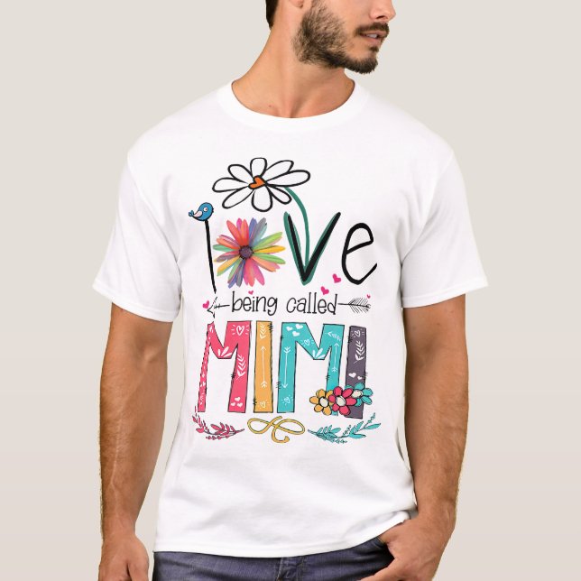 I Liebe, die als Mimi Oma Nana Gigi Lover bezeichn T-Shirt (Vorderseite)