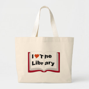 I Liebe die Bibliothek Jumbo Stoffbeutel