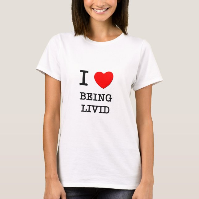 I Liebe, die bläulich ist T-Shirt (Vorderseite)