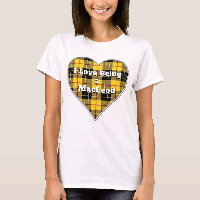 I Liebe, die ein MacLeod Lewis Clantartan-Herz ist T-Shirt (Vorderseite)