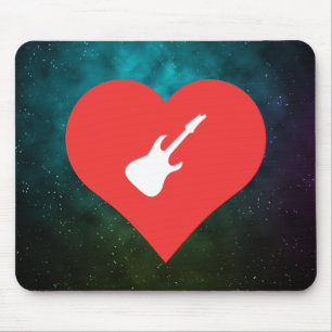 I Liebe, die elektrische Gitarren spielt Mousepad