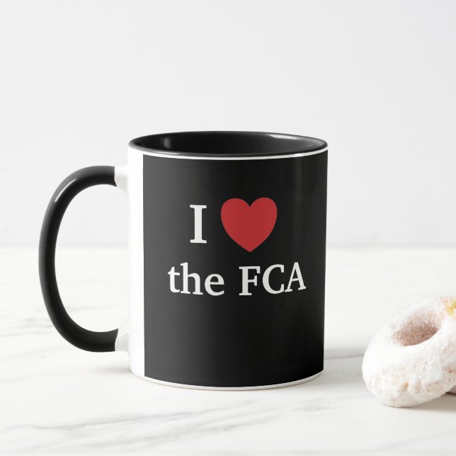 I Liebe die FCA Finanzbefolgung Tasse (Mit Donut)