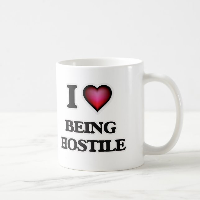 I Liebe, die feindlich ist Kaffeetasse (Rechts)