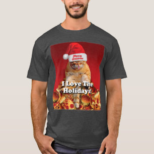 I Liebe Die Ferien frohe Weihnachten Niedliche Kat T-Shirt